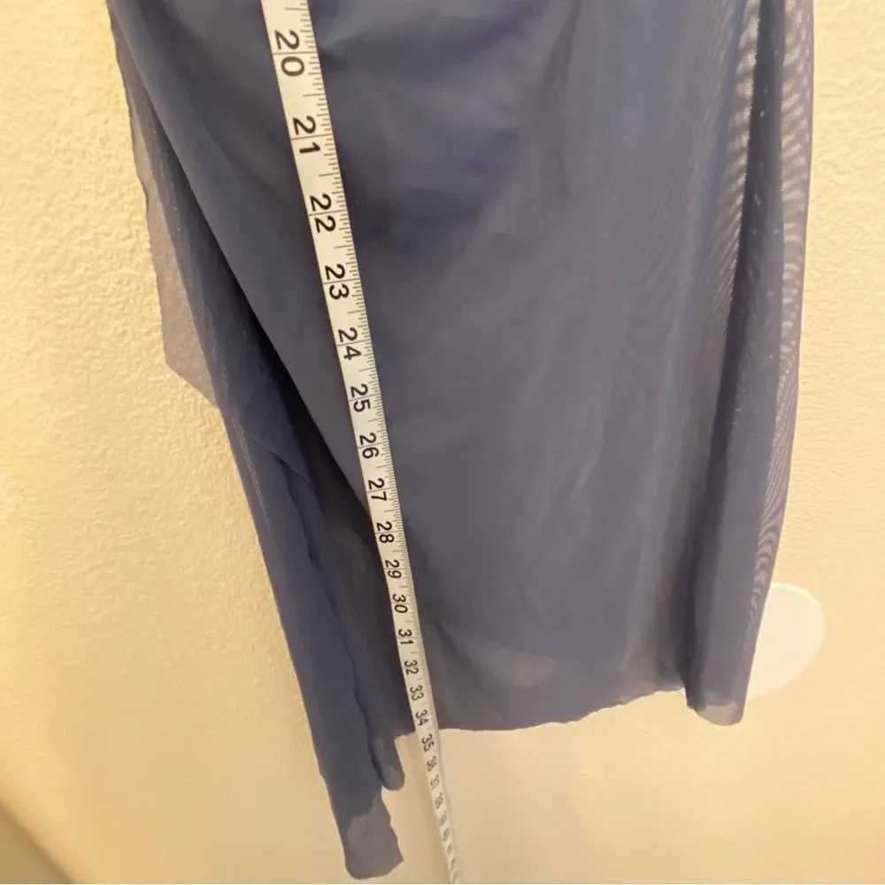 WEISSMAN Dance costume lyrical blue mesh dress Beneath Your Beautiful 12437 MC